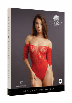Эффектное боди Crotchless Rhinestone Teddy, красный