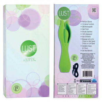 Малый зеленый вибратор с лепестками Lust by Jopen L5