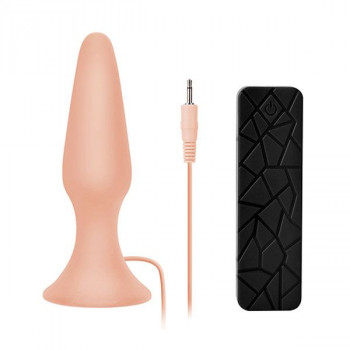 Телесная анальная пробка с вибрацией Bootyful 6Inch Slim Intruder - 15 см.