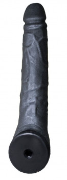Чёрная фаллическая насадка Black Bent 3 - 22 см.