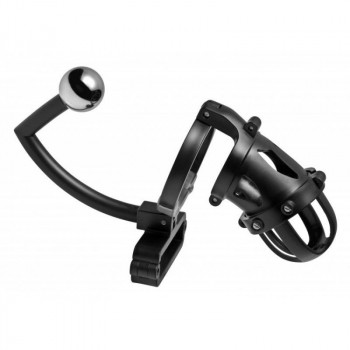 Пояс верности Oppressor Male Confinement Chastity Cage with Ball Clamp and Anal Hook