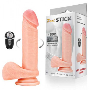 Перезаряжаемый телесный ротатор RealStick #802 с пультом ДУ - 17 см.