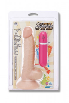 Телесный реалистик G-Girl Style 7Inch Vibrating Dong - 17,8 см.