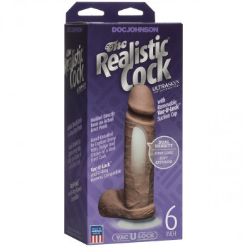 Фаллоимитатор-мулат The Realistic Cock Ultraskyn 6” - 19,8 см.